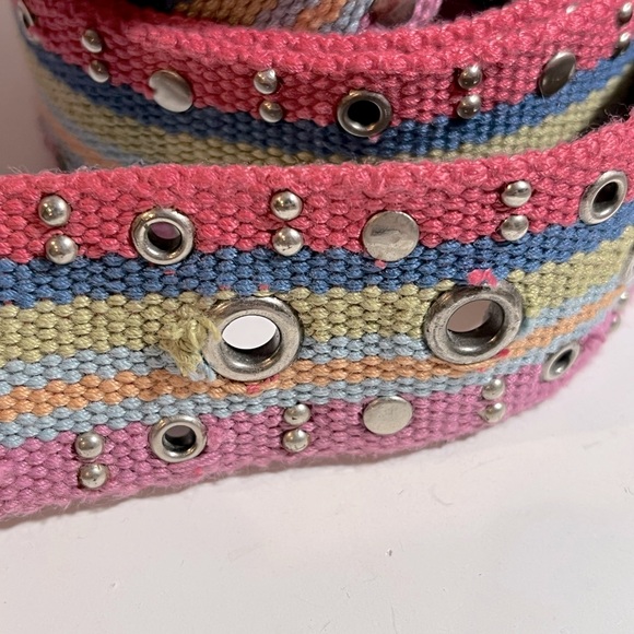BELT Cotton Web Striped with Studs - Picture 3 of 4